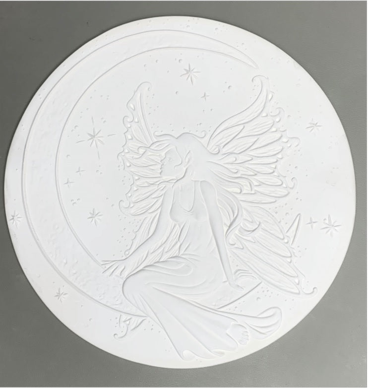 Fairy on the Moon DT44 Round Texture Plate Mold 11.25" Creative Paradise Fusing- 