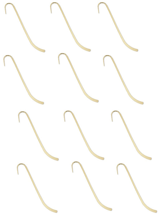 ONE DOZEN PIECES Quality Gold Plated BOOKMARK Findings 5" Shepherd's Hooks- 