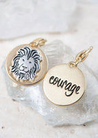 Courage Lion Amanda Blu Two Sides Two-tone Gold & Silver Love Gift Friend- 