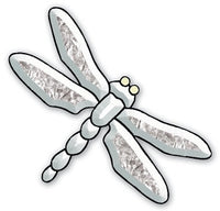 GST-6 Dragonfly Bevel Cluster 10 Pieces 9 3/4" by 6" Stained Glass Supplies- 