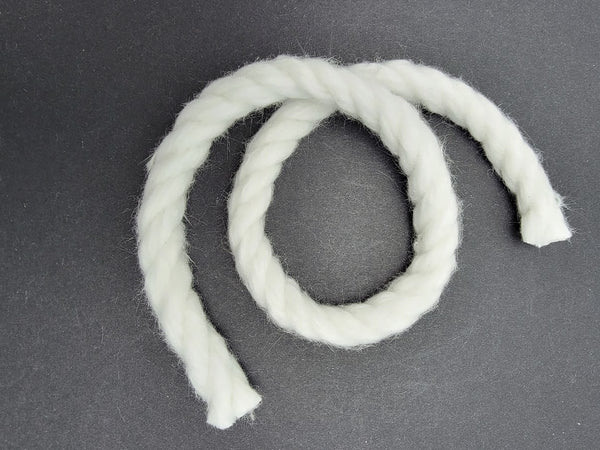 One foot 1' TWISTED FIBER ROPE Fusing Supplies 1/4" 9 Strand  2300 degrees