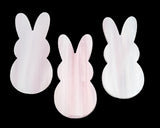 96 COE Precut BUNNY Rabbit Easter Candy Glass 1 x 2 inches Choice of Color-Color Wispy Pink