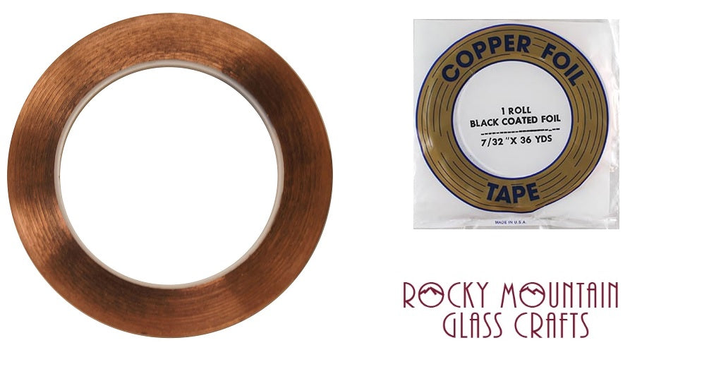 7/32" BLACK BACK EDCO Copper Foil Tape For Stained Glass 36 yards Supplies 1mil- 