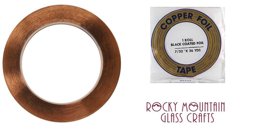 7/32" BLACK BACK EDCO Copper Foil Tape For Stained Glass 36 yards Supplies 1mil- 