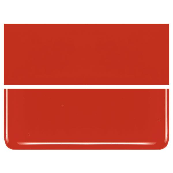 0024 Tomato Red Opal 90 COE Bullseye Fusing Glass Sheet 5x5 inch 3mm Striker 90COE- 