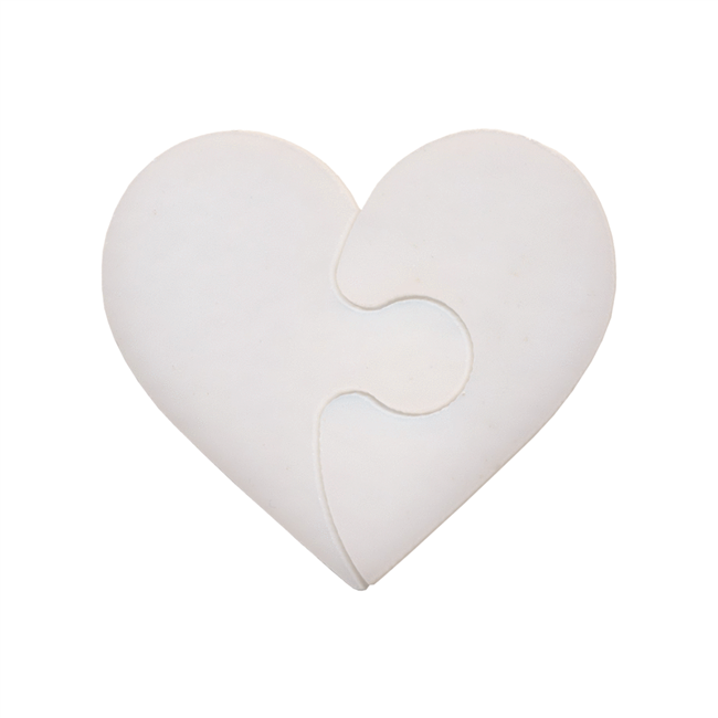 90 COE Precut Glass Heart Puzzle Pieces WHITE Glass Fusing Supplies- 