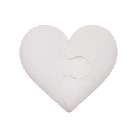90 COE Precut Glass Heart Puzzle Pieces WHITE Glass Fusing Supplies- 