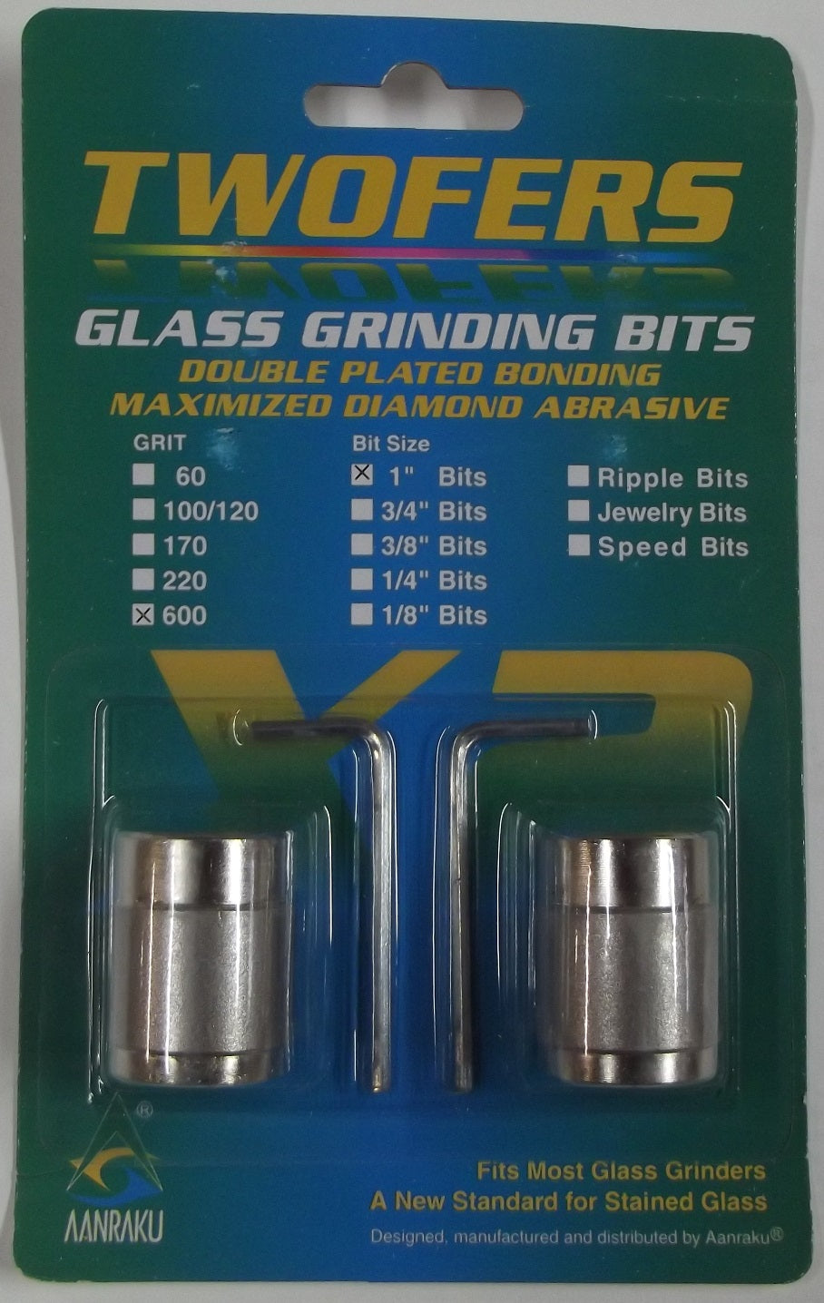 2 Grinder Bits Diamond 1 inch 600 Ultra Fine Aanraku 2 fer Fits MOST Inland Glastar- 