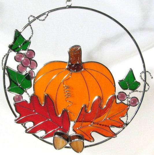 PUMPKIN RING KIT Studio One Art Glass Precut Kit 9827 Fall 8" Read Ad- 