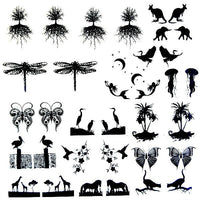 Earring Sets Low Fire Fusing Decal Sheet 4x4" Black or White Enamel Small Pendants-Color White