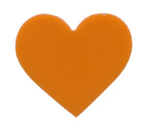 Glass Hearts OGT 96 COE 1" One Or Six Pieces Precut Design Element for Fusing-Model 1" Opaque Orange