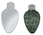 Large Christmas Light Bulb 96 COE Precut Glass Shapes Aventurine Green or Base- 