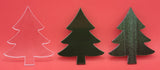 96 COE Pine Christmas Tree Green Aventurine Clear Base 3" Tall Ornament- 
