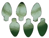 Christmas Bulbs 96 COE Precut Glass Shapes Set of Six 96COE-Color 123 Medium Green