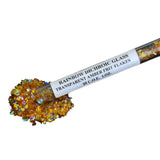 Frit Flakes Amber with Rainbow Dichroic Coating 96 COE 1 oz- 