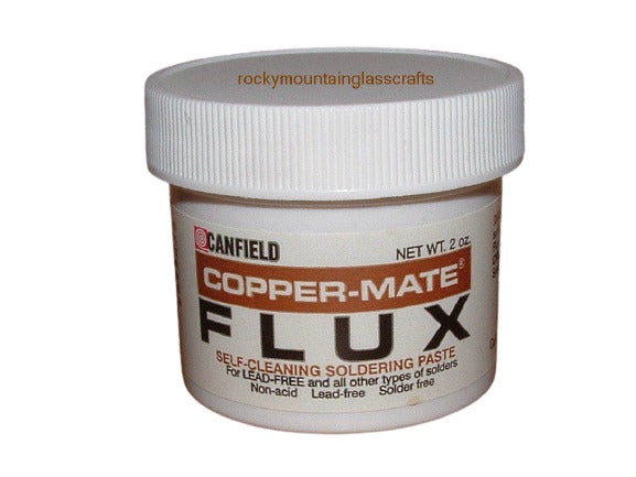 COPPER-MATE PASTE FLUX Canfield Stained Glass Supplies Soldering  2 oz ORMD