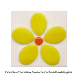 YELLOW Fusible Precut Flower 96 COE Wispy Transparent-Semi Opaque 2 x 2 inches Spectrum System Mosaics- 