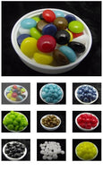 90 COE Medium Bullseye Glass Handmade Design Elements Gems Pebbles Blobs 25 Pieces- 