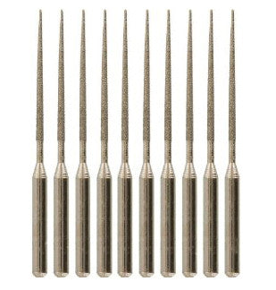 10 Pieces Tapered Diamond Coated Bead Reamer for Rotary Tool 1/8" Shank 2" Tips- 