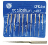 10 Pieces Tapered Diamond Coated Bead Reamer for Rotary Tool 1/8" Shank 2" Tips- 