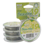 CLEAR COLOR .024" 49 Strand 30 feet BEADSMITH FLEX-RITE Beading Wire FLEXRITE- 