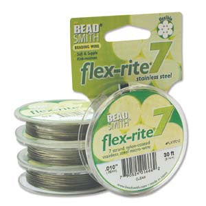 Stainless Steel CLEAR .010" 7 Strand 30' BEADSMITH FLEX-RITE Bead Wire FLEXRITE- 