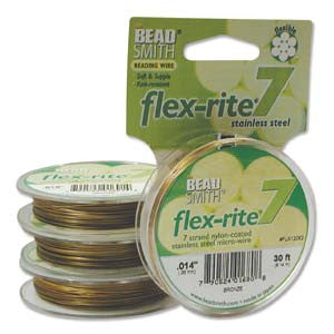 BRONZE COLOR .014" 7 Strand 30 feet BEADSMITH FLEX-RITE Beading Wire FLEXRITE- 