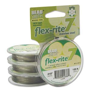 Stainless Steel CLEAR .018" 7 Strand 100' BEADSMITH FLEX-RITE  Wire FLEXRITE- 