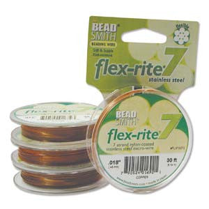 COPPER COLOR .018" 7 Strand 30' BEADSMITH FLEX-RITE Beading Wire FLEXRITE- 