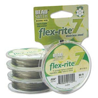 Stainless Steel CLEAR .024" 7 Strand 30' BEADSMITH FLEX-RITE Bead Wire FLEXRITE- 