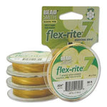 GOLD COLOR .024" 7 Strand 30 feet BEADSMITH FLEX-RITE Beading Wire FLEXRITE- 