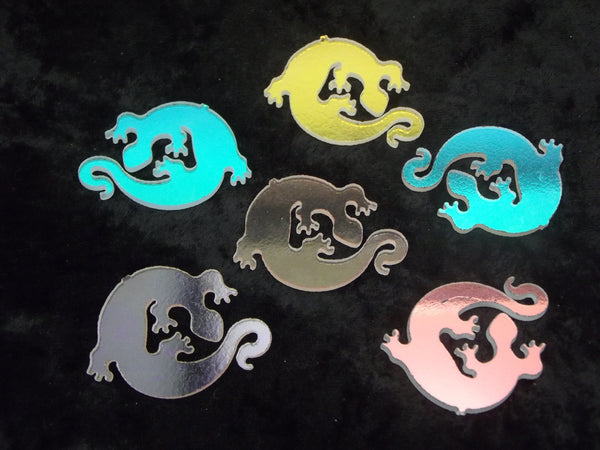 Six GECKO 96 COE Dichroic Various Colors/Shifts on Thin Clear Glass Pacific Art- 