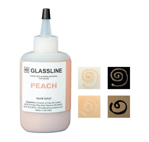 GLASSLINE PENS 2 oz Bottle Glass Paint Glass Line Material Fusing-Color Peach