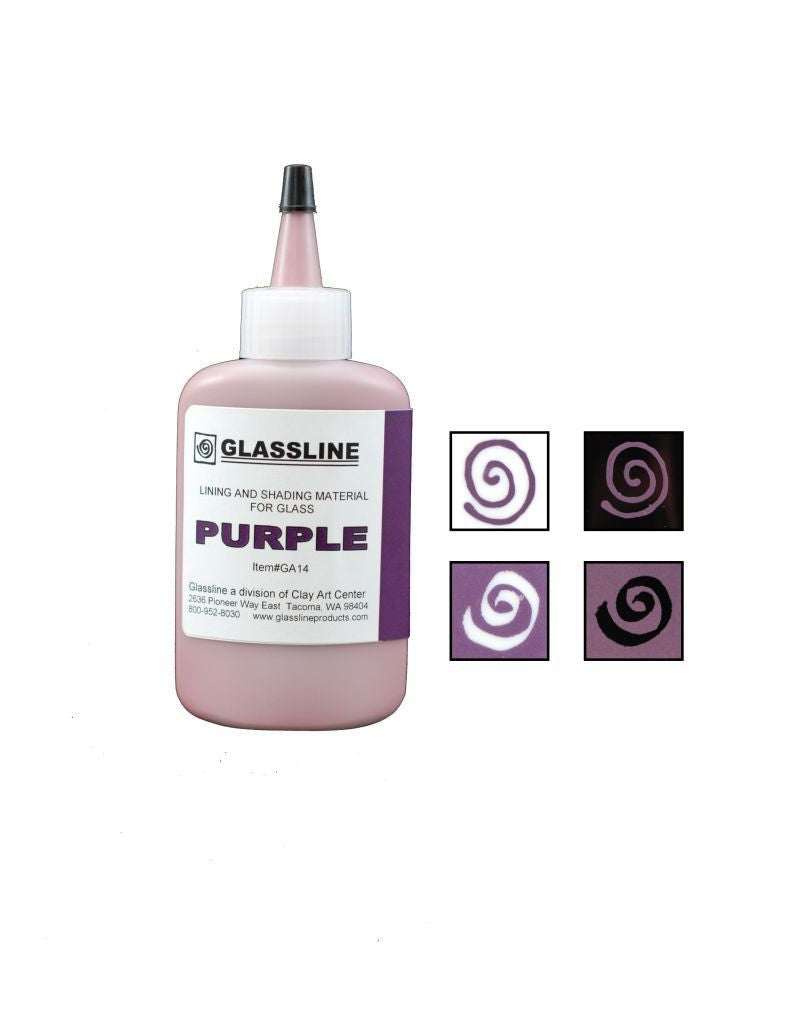 GLASSLINE PENS 2 oz Bottle Glass Paint Glass Line Material Fusing-Color Purple