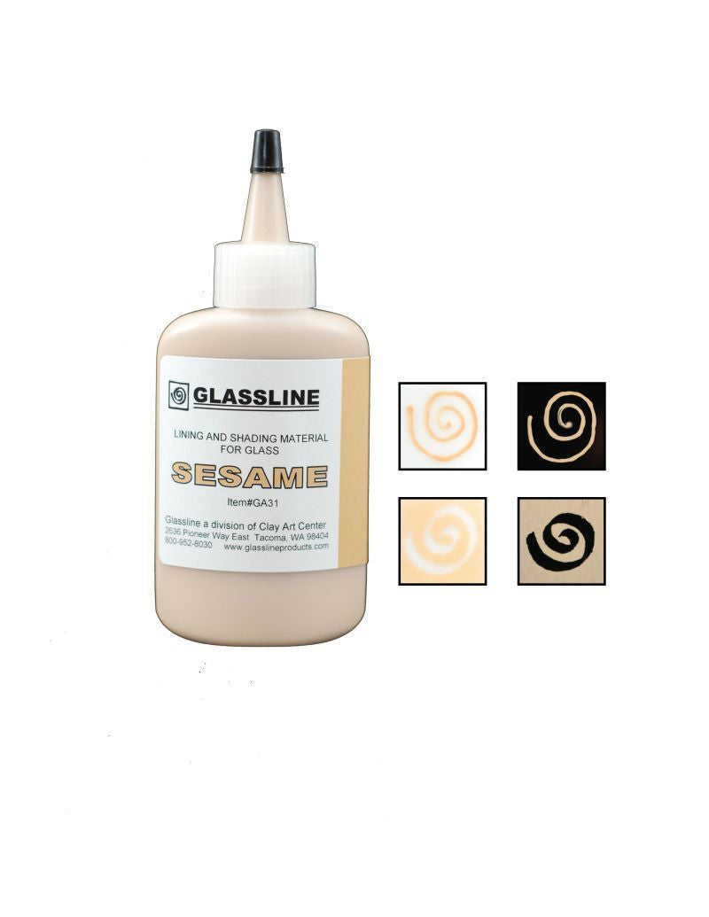 GLASSLINE PENS 2 oz Bottle Glass Paint Glass Line Material Fusing-Color Sesame