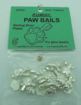 Aanraku Paw Bails Sterling Silver Plated Small 25 Pieces Fusing Supplies Glue On- 