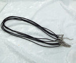 Six Pieces 18" 2mm round BLACK LEATHER NECKLACE with lobster clasp Finding- 