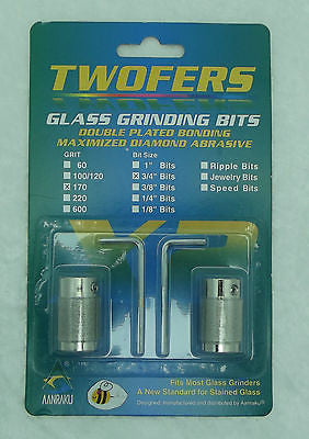 Grinder Bits Diamond  3/4"  Twofers 2 Pack 170 Grit Fits MOST Inland Glastar