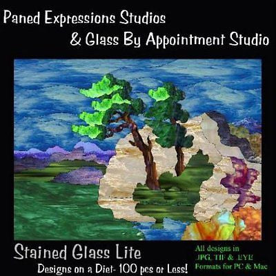 STAINED GLASS LITE 100 Pieces PANED EXPRESSIONS CD Pattern Book- 