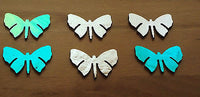 DICHROIC 6 PC 96 COE on BLACK  BUTTERFLIES Shape Firethings 1-1/2" Glass Fusing- 