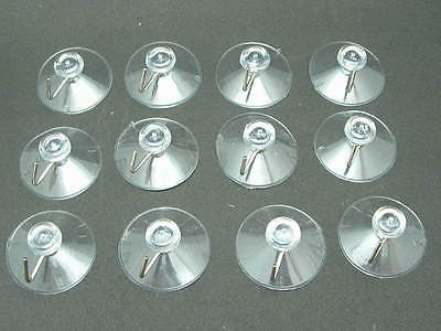 1 DOZEN Quality Large 1 3/4" Suction Cups Stained Glass 1-1/2" with Metal Hook- 