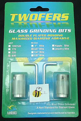 Grinder Bits Diamond  3/4" Twofers 2 Pack UltraFine 600 Grit MOST Inland Glastar- 