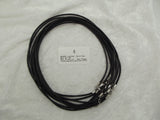 Ten 3mm Black Leather with Silver Colored Hardware Necklaces 18" + Extender Chain