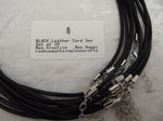 Ten 3mm Black Leather with Silver Colored Hardware Necklaces 18" + Extender Chain- 