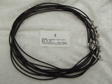Ten 2mm Brown Leather with Silver Colored Hardware Necklaces 18" + Extender Chain- 