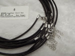 Ten 3mm Brown Leather with Silver Colored Hardware Necklaces 18" + Extender Chain- 