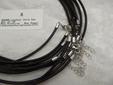 Ten 3mm Brown Leather with Silver Colored Hardware Necklaces 18" + Extender Chain
