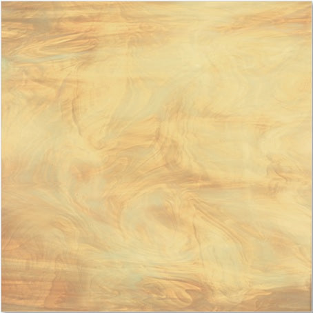 317.02F Pale Amber & White Translucent Mix 6 x 6 Inch Oceanside Compatible 96 COE Sheet Glass- 