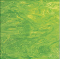 826.71F Lime Green White Wispy 12 x 12 Inch Oceanside Compatible 96 COE Sheet Glass- 