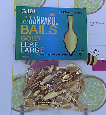 Aanraku GOLD plated Jewelry Bails LARGE Fused Glass Pendants 25 Glue On- 
